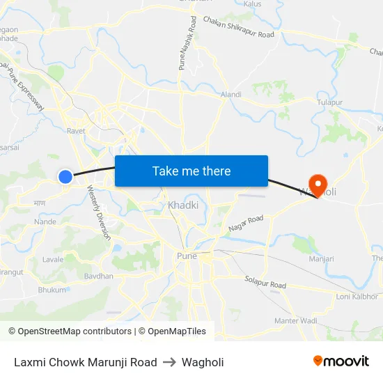 Laxmi Chowk Marunji Road to Wagholi map