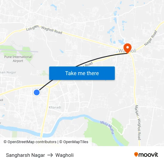 Sangharsh Nagar to Wagholi map