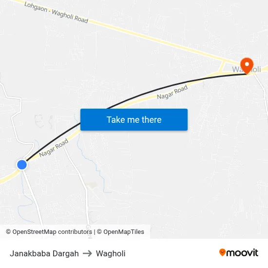 Janakbaba Dargah to Wagholi map