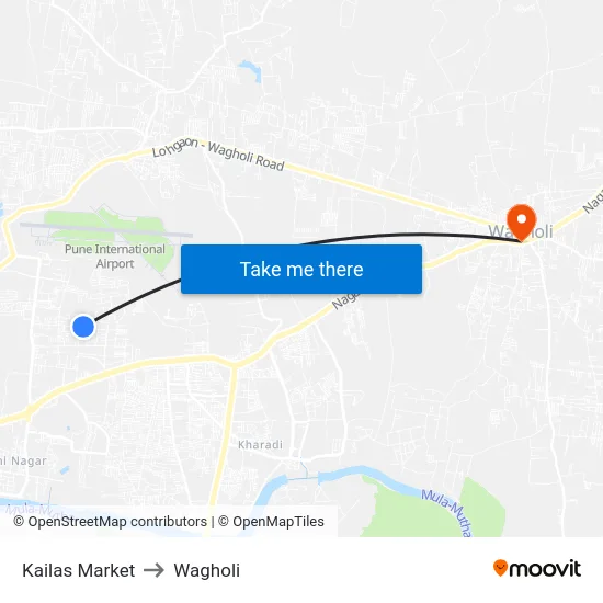 Kailas Market to Wagholi map