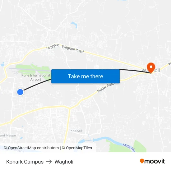 Konark Campus to Wagholi map