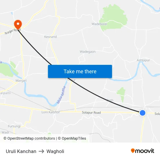 Uruli Kanchan to Wagholi map