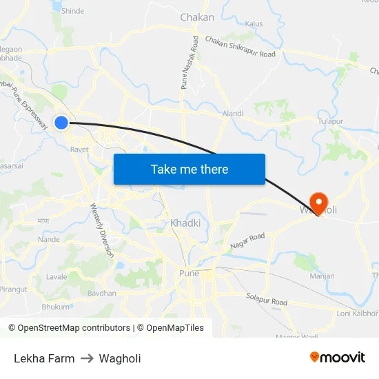 Lekha Farm to Wagholi map