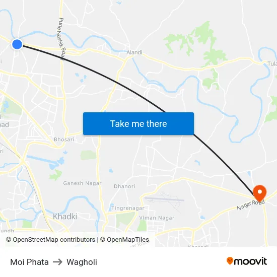 Moi Phata to Wagholi map