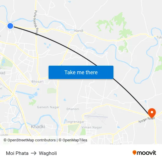 Moi Phata to Wagholi map
