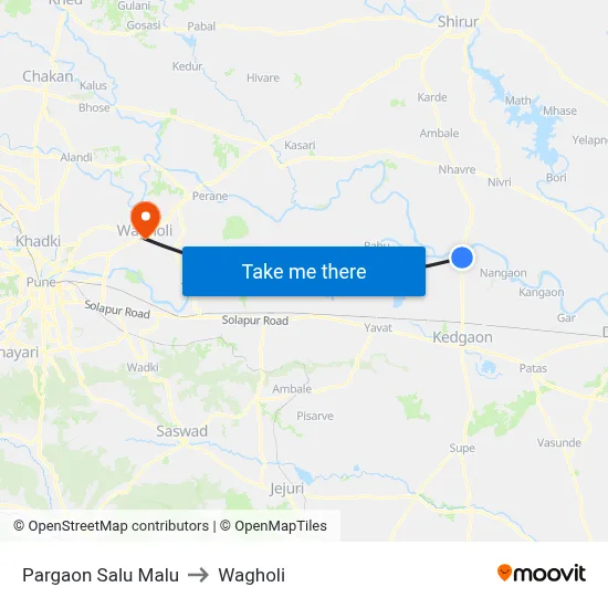 Pargaon Salu Malu to Wagholi map