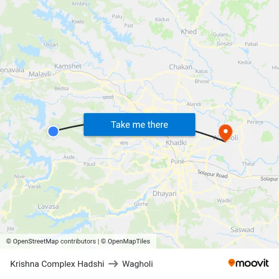 Krishna Complex Hadshi to Wagholi map