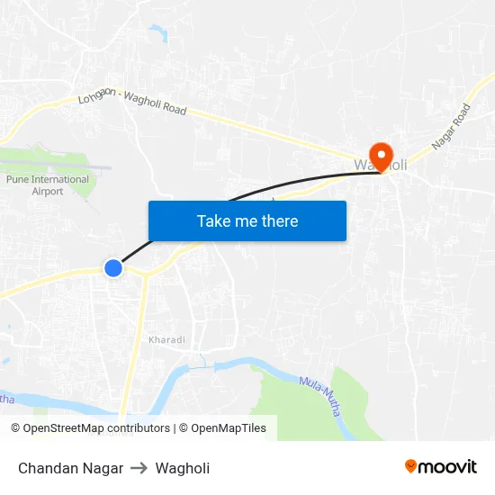 Chandan Nagar to Wagholi map