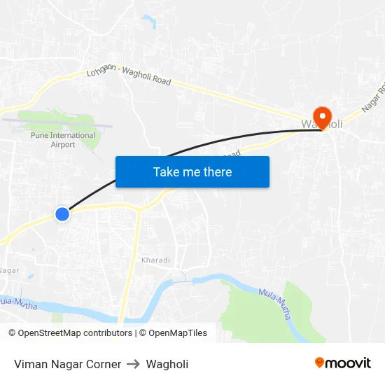 Viman Nagar Corner to Wagholi map