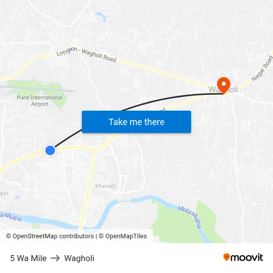5 Wa Mile to Wagholi map