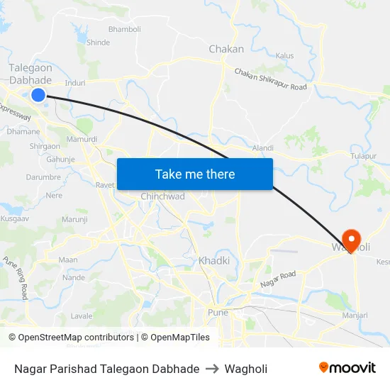 Nagar Parishad Talegaon Dabhade to Wagholi map