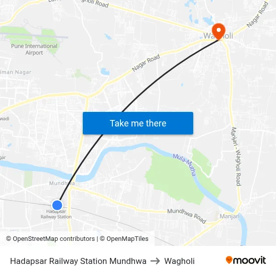Hadapsar Railway Station Mundhwa to Wagholi map
