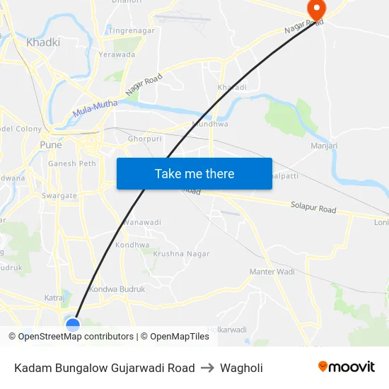 Kadam Bungalow Gujarwadi Road to Wagholi map