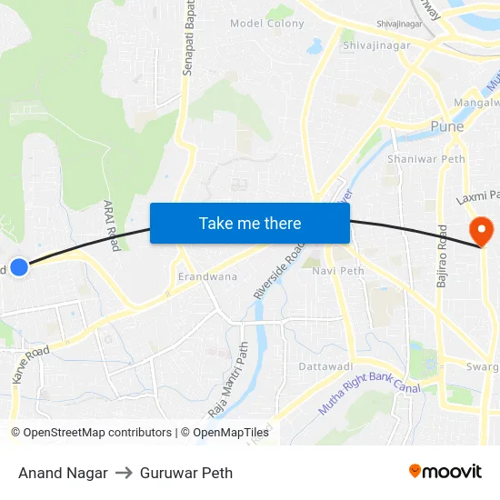 Anand Nagar to Guruwar Peth map