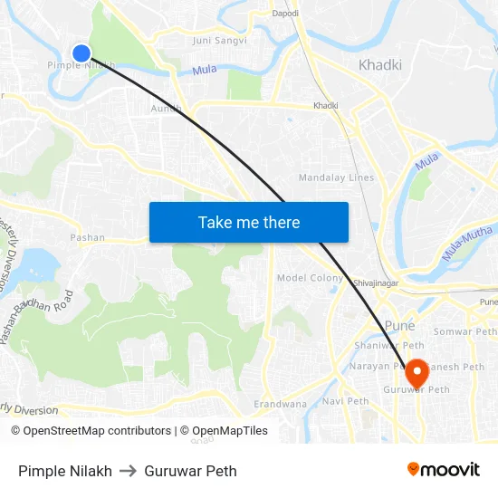 Pimple Nilakh to Guruwar Peth map