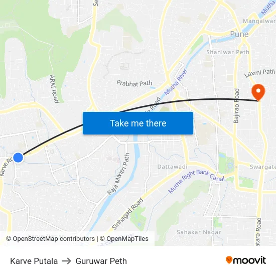 Karve Putala to Guruwar Peth map