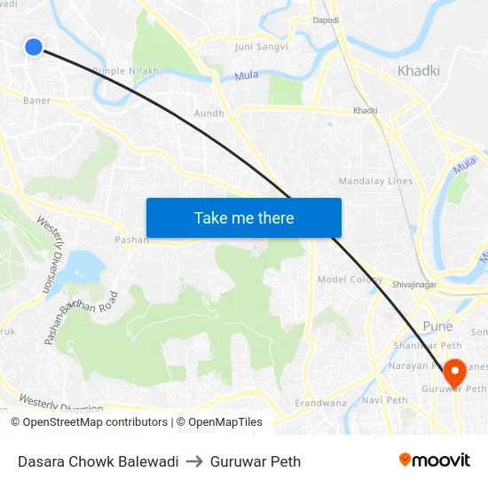 Dasara Chowk Balewadi to Guruwar Peth map