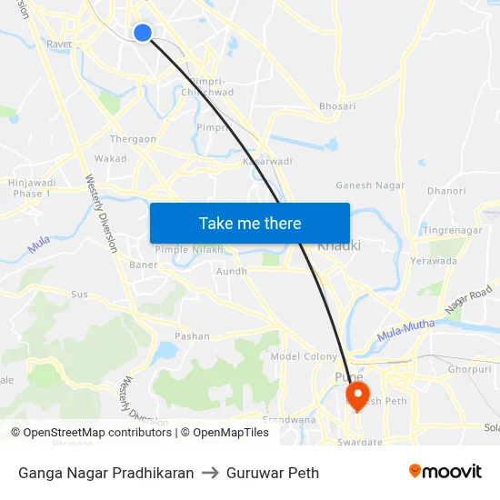Ganga Nagar Pradhikaran to Guruwar Peth map