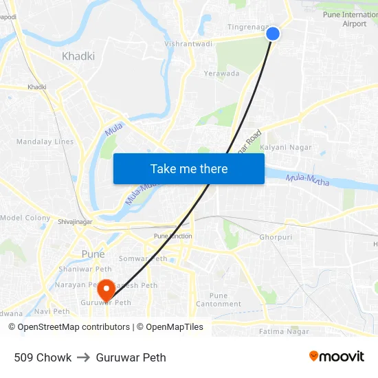509 Chowk to Guruwar Peth map