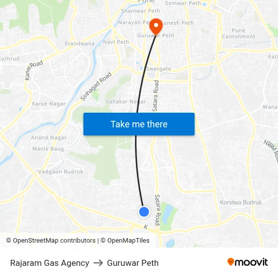 Rajaram Gas Agency to Guruwar Peth map