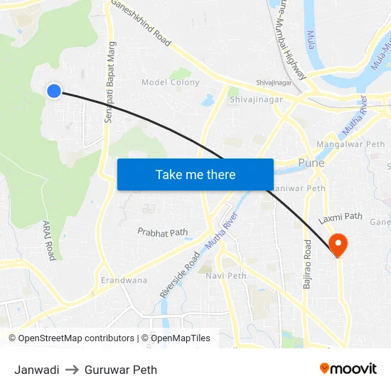 Janwadi to Guruwar Peth map