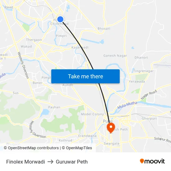 Finolex Morwadi to Guruwar Peth map