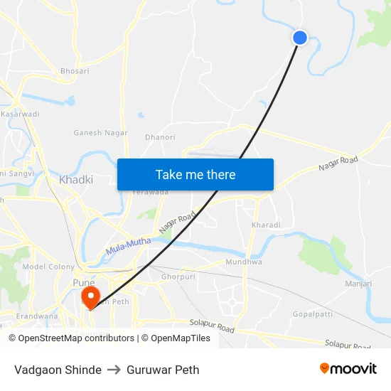 Vadgaon Shinde to Guruwar Peth map