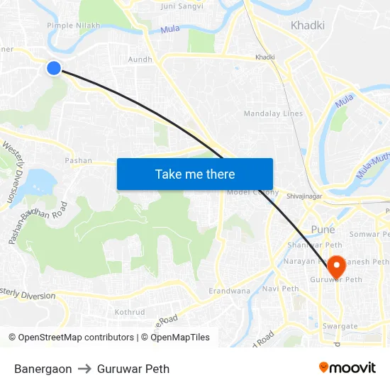 Banergaon to Guruwar Peth map