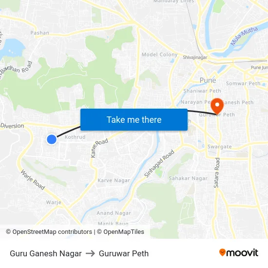 Guru Ganesh Nagar to Guruwar Peth map
