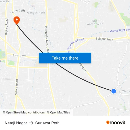 Netaji Nagar to Guruwar Peth map