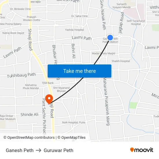 Ganesh Peth to Guruwar Peth map