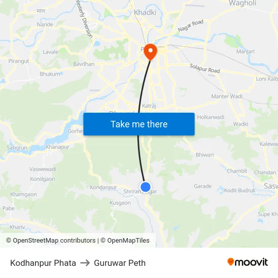Kodhanpur Phata to Guruwar Peth map