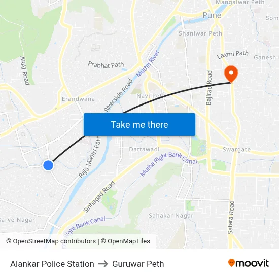 Alankar Police Station to Guruwar Peth map