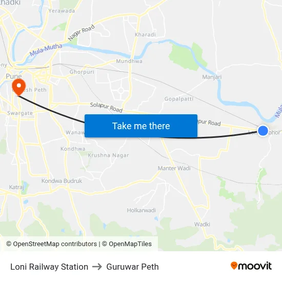 Loni Railway Station to Guruwar Peth map