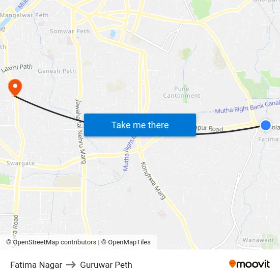 Fatima Nagar to Guruwar Peth map