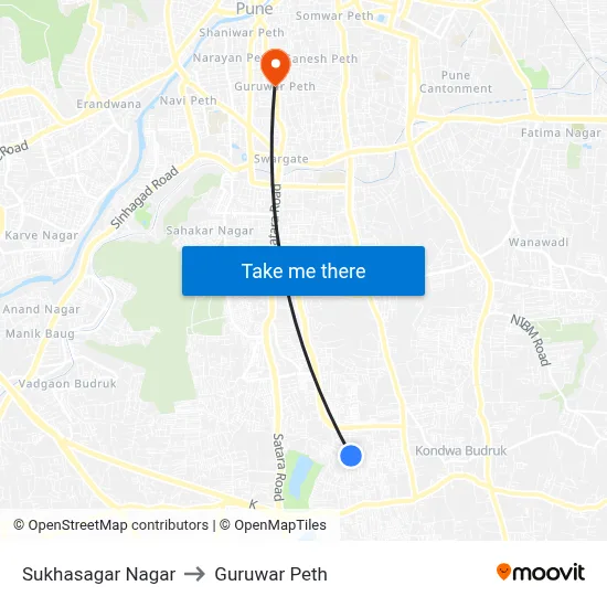 Sukhasagar Nagar to Guruwar Peth map