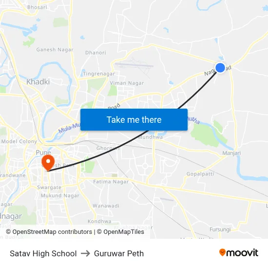 Satav High School to Guruwar Peth map