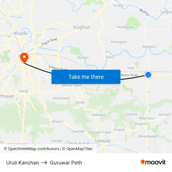 Uruli Kanchan to Guruwar Peth map