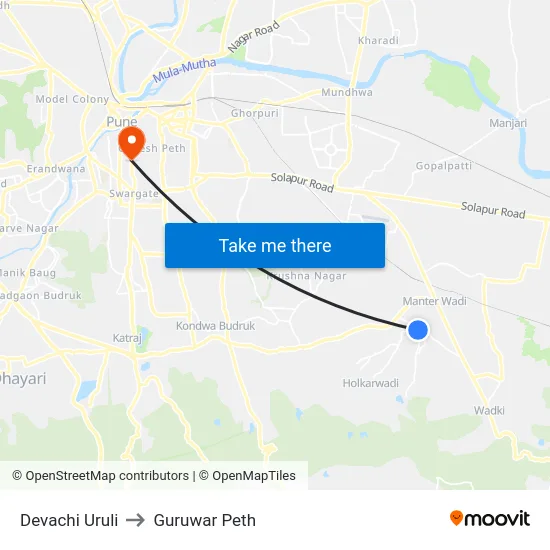 Devachi Uruli to Guruwar Peth map
