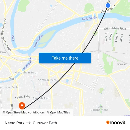 Neeta Park to Guruwar Peth map