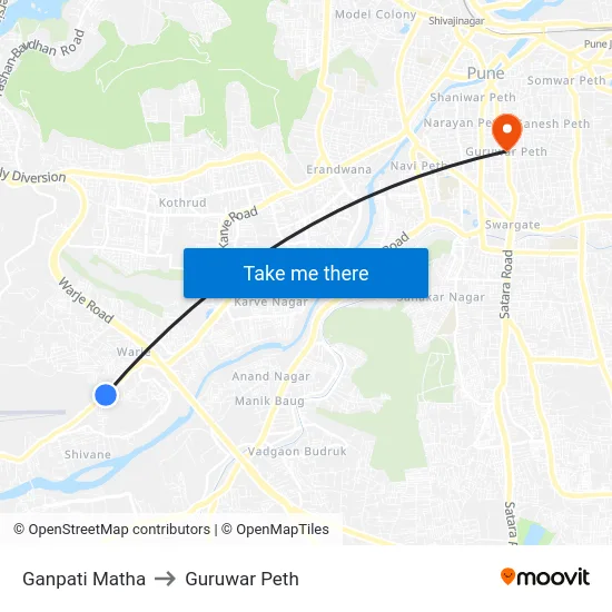 Ganpati Matha to Guruwar Peth map