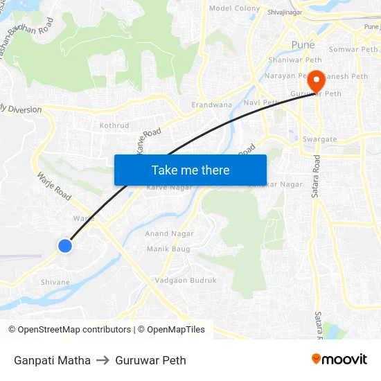 Ganpati Matha to Guruwar Peth map