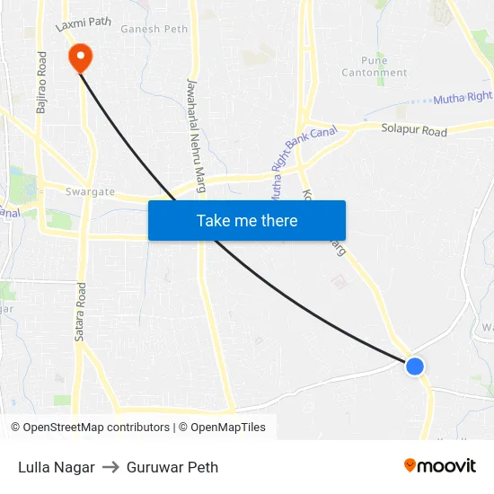 Lulla Nagar to Guruwar Peth map