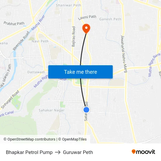 Bhapkar Petrol Pump to Guruwar Peth map