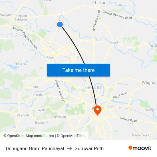 Dehugaon Gram Panchayat to Guruwar Peth map