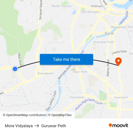 More Vidyalaya to Guruwar Peth map