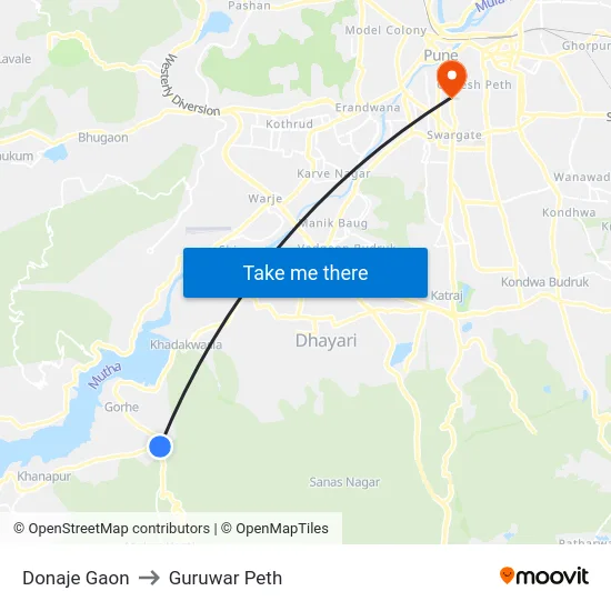 Donaje Gaon to Guruwar Peth map