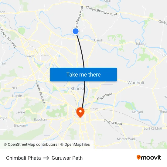 Chimbali Phata to Guruwar Peth map