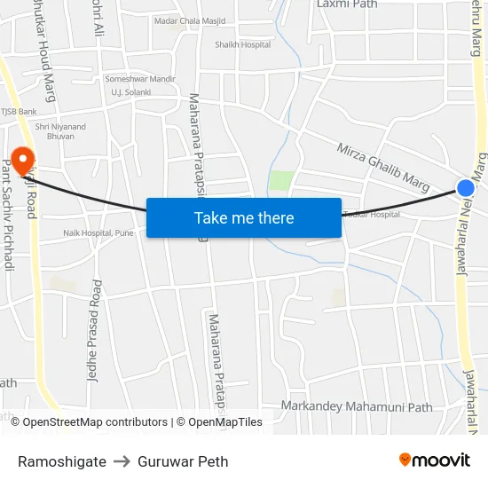 Ramoshigate to Guruwar Peth map