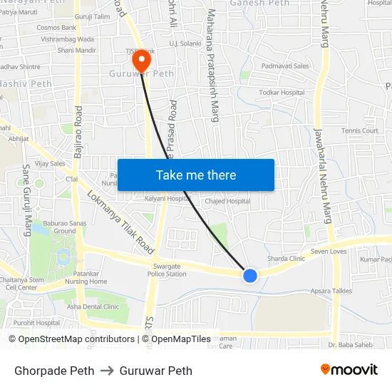 Ghorpade Peth to Guruwar Peth map